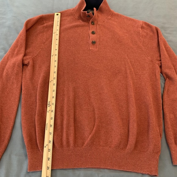 Brooks Brothers Sweaters Lot Of 2 Mens Large Gray Orange Cotton Cashmere Henley - Picture 9 of 12